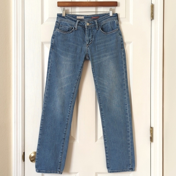 Pilcro Anthropologie Classic Medium Wash Mid Rise Slim Fit Boyfriend Jeans 25 - Picture 1 of 15